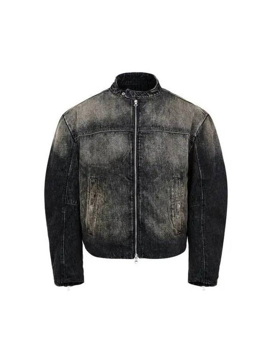 Men s Washed Linen Cotton Denim Jacket Black - DIESEL - BALAAN 1