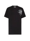 Jersey Round Neck Skeleton Tattoo Short Sleeve T-Shirt Black - PHILIPP PLEIN - BALAAN.