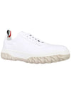 Frayed Canvas Cable Knit Sole Field Shoes White - THOM BROWNE - BALAAN 4