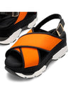 Technical Fabric Cross Wedge Sandals Orange - MARNI - BALAAN.