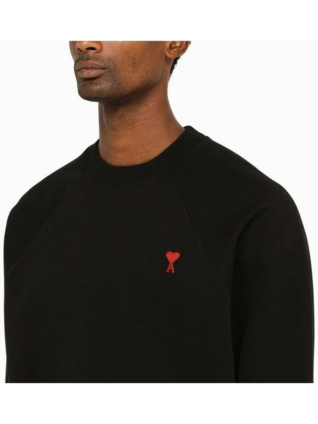 Small Heart Logo Sweatshirt Black - AMI - BALAAN 5