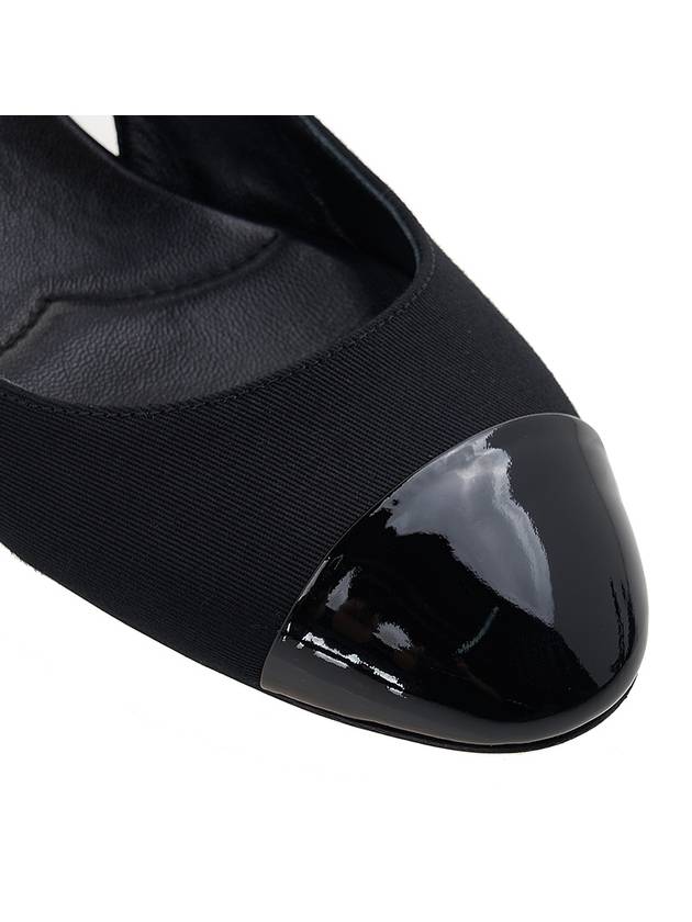 Women's Patent Velvet Leather Slingback Flat Black - MIU MIU - BALAAN 10