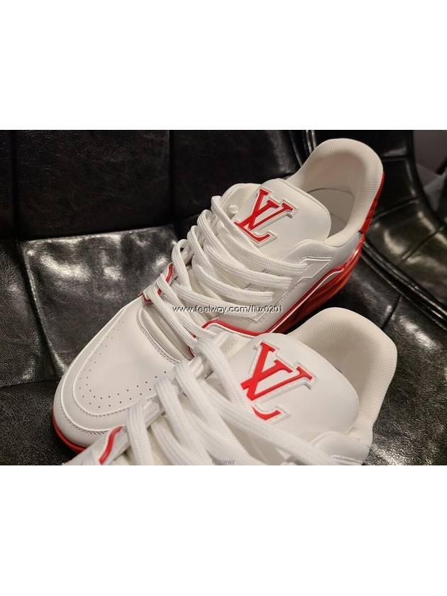 LV Trainer Low Top Sneakers White Red - LOUIS VUITTON - BALAAN 9