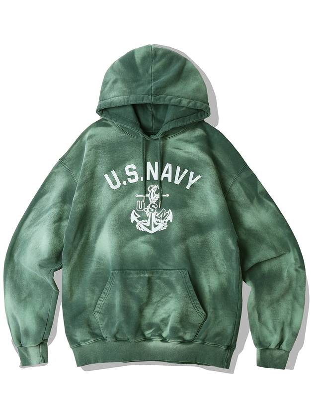 USN VTG Dying Hoodie Dusty Green - KND - BALAAN 2