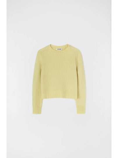 Crew Neck Wool Knit Top Light Pastel Green - JIL SANDER - BALAAN 2