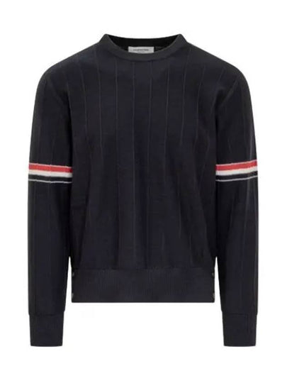 Wool Relaxed Pullover Knit Top Navy - THOM BROWNE - BALAAN 2