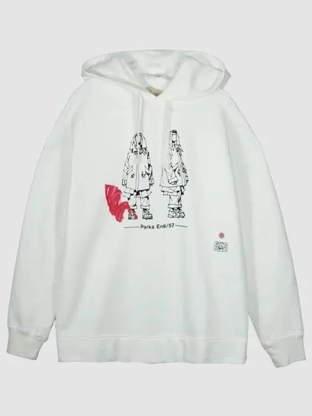 Logo Print Cotton Hoodie White - TEN C - BALAAN 2