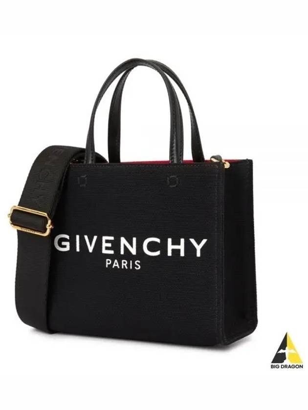 Mini G-Tote Shopping Bag In Canvas Black - GIVENCHY - BALAAN 2