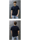 Men's Side Slit Relaxed Short Sleeve T-Shirt Navy - THOM BROWNE - BALAAN 4