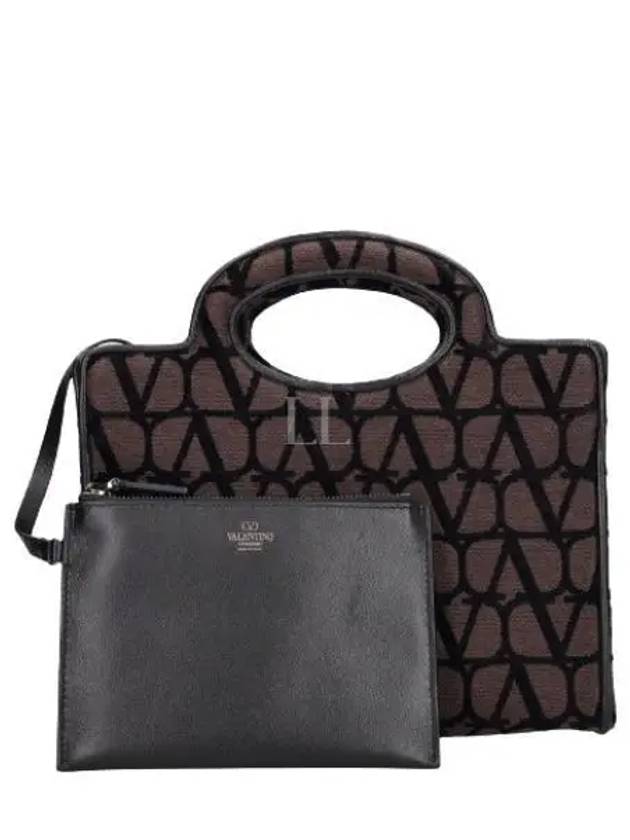 Troisieme Mini Shopper Tote Bag Chocolate - VALENTINO - BALAAN 2