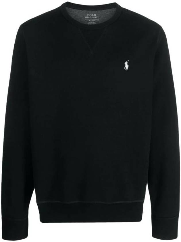 Embroidered Logo Basic Crew Neck Sweatshirt Black - POLO RALPH LAUREN - BALAAN 2