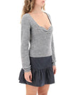 Soft Wool Knit Top Grey - GANNI - BALAAN 3