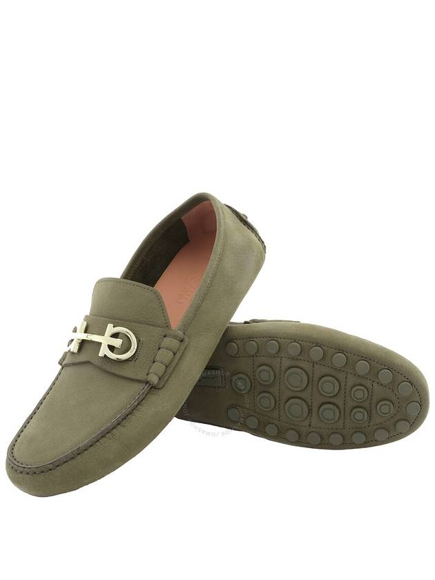 Gancini Ornament Driving Shoes Olive Green - SALVATORE FERRAGAMO - BALAAN 3