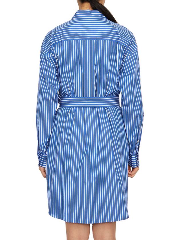 Women's Striped Belt Short Dress Blue - THEORY - BALAAN 6