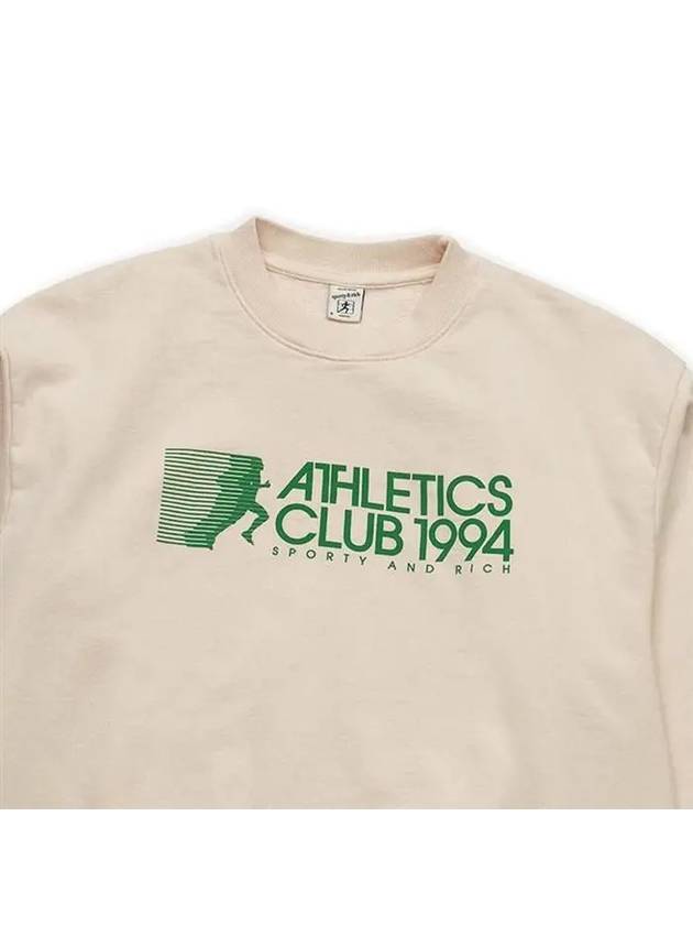 Logo Print Crew Neck Cotton Long Sleeve T-shirt Cream - SPORTY & RICH - BALAAN 4