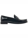 Penny Monogram Patent Leather Loafers Black - SAINT LAURENT - 3