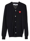 Men's Heart Logo Wool Cardigan P1N008 BLACK - COMME DES GARCONS - BALAAN 9