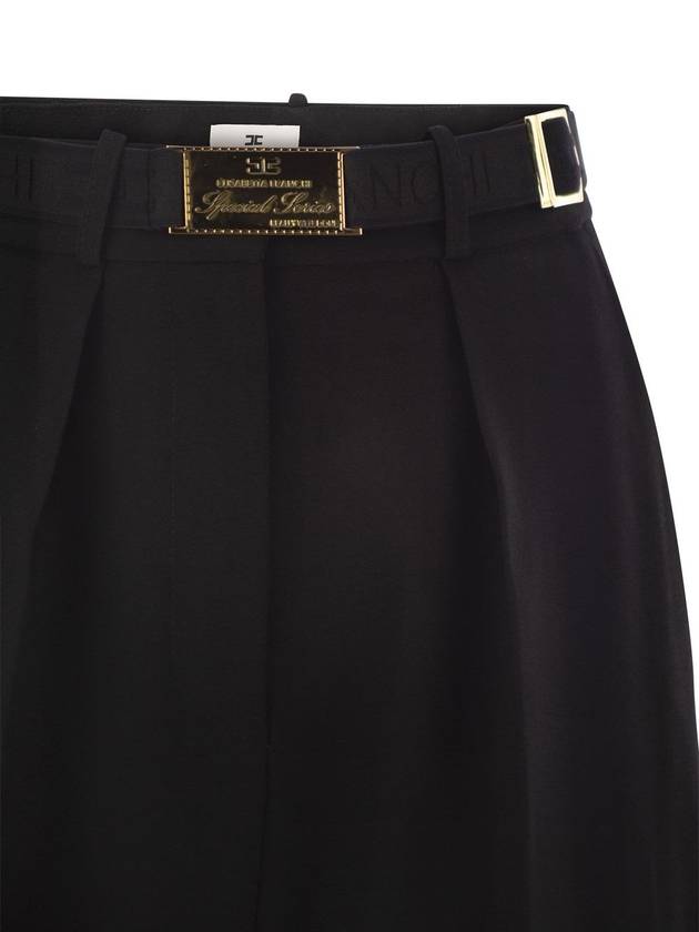 Straight crepe trousers with pockets and belt - ELISABETTA FRANCHI - BALAAN 4