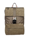 nylon jacquard logo medium backpack brown - FENDI - BALAAN.