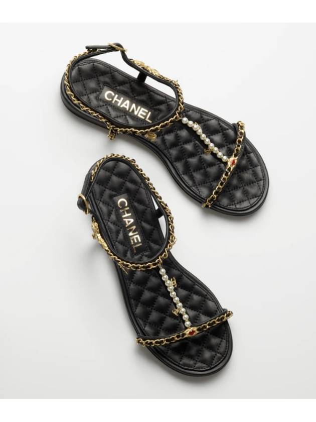 22SS Chain Decorated Strap Flip Flop Sandals G38916 - CHANEL - BALAAN 8