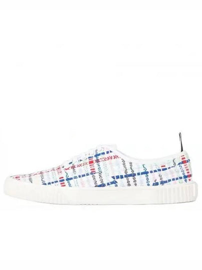 Seersucker Tweed Heritage Trainer Low Top Sneakers White - THOM BROWNE - BALAAN 2