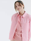 Logo embroidered outer cotton shirt pink 0032 - VOYONN - BALAAN 6