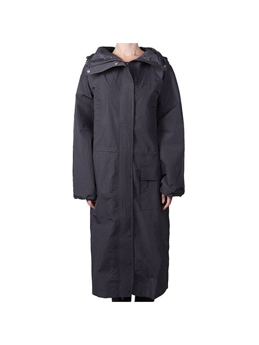 Women's Software Hooded Coat Black - GANNI - BALAAN 1