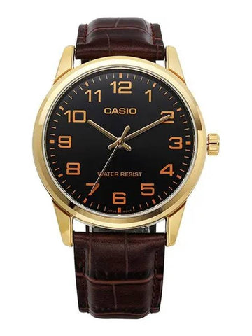 Watch MTP V001GL 1BUDF MTP V001GL 1B Analog Men's Leather Watch - CASIO - BALAAN 1