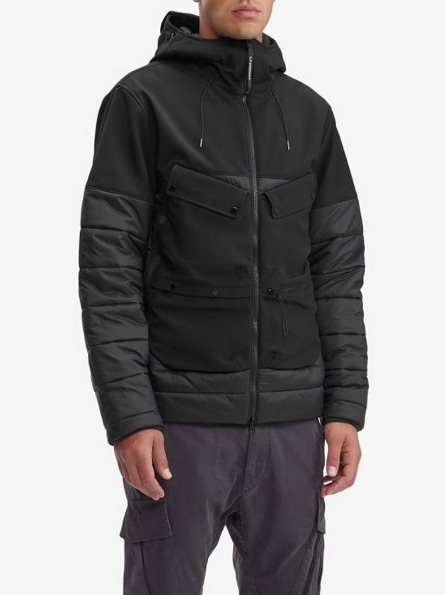 Shell R Blend Goggle Detail Hooded Jacket Black - CP COMPANY - BALAAN 4