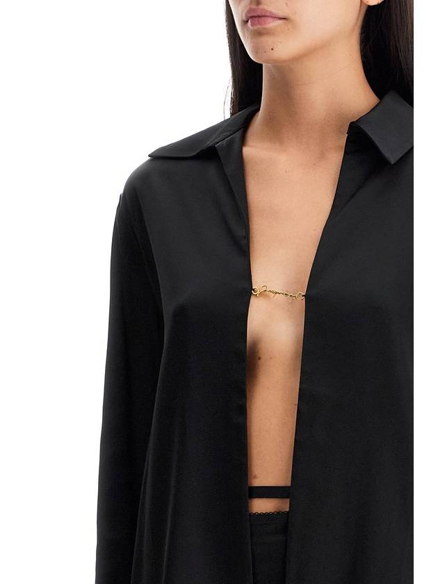 La Chemise Notte Open Charm Logo Shirt Black - JACQUEMUS - BALAAN 5