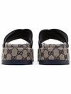 GG Platform Canvas Slippers Beige Blue - GUCCI - BALAAN 3