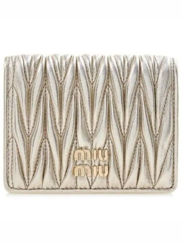 Matelasse Leather Half Wallet Gold - MIU MIU - BALAAN 2