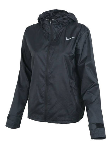 Essential Woven Running Hooded Jacket Black - NIKE - BALAAN 1