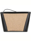 Tropicalia Raffia Leather Logo Pouch Bag Black - MARNI - BALAAN 4