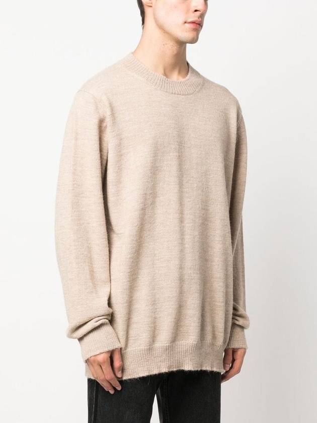 Signature Stitch Crew Neck Wool Alpaca Knit Top Beige - MAISON MARGIELA - BALAAN 3