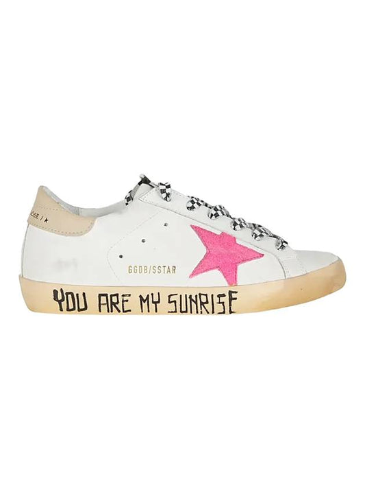 Superstar Suede Star Low Top Sneakers White Pink - GOLDEN GOOSE - BALAAN 1