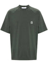 Compass Patch Regular Fit Cotton Short Sleeve T-Shirt Dark Green - STONE ISLAND - BALAAN 2