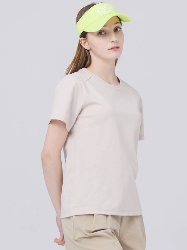 shoulder cut back logo point loose fit cream beige short sleeve t-shirt DO3242TS01 2 - DOYOUKNOWMC GOLF WEAR - BALAAN 2