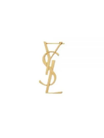 YSL Cassandre Single Metal Earrings Gold - SAINT LAURENT - BALAAN 2