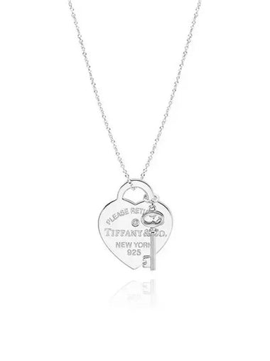 Heart Tag Diamond Necklace Silver - TIFFANY & CO. - BALAAN 1