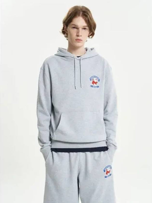 Unisex fox print regular hooded sweatshirt hoodie light gray melange domestic product GM0023071060612 - MAISON KITSUNE - BALAAN 1