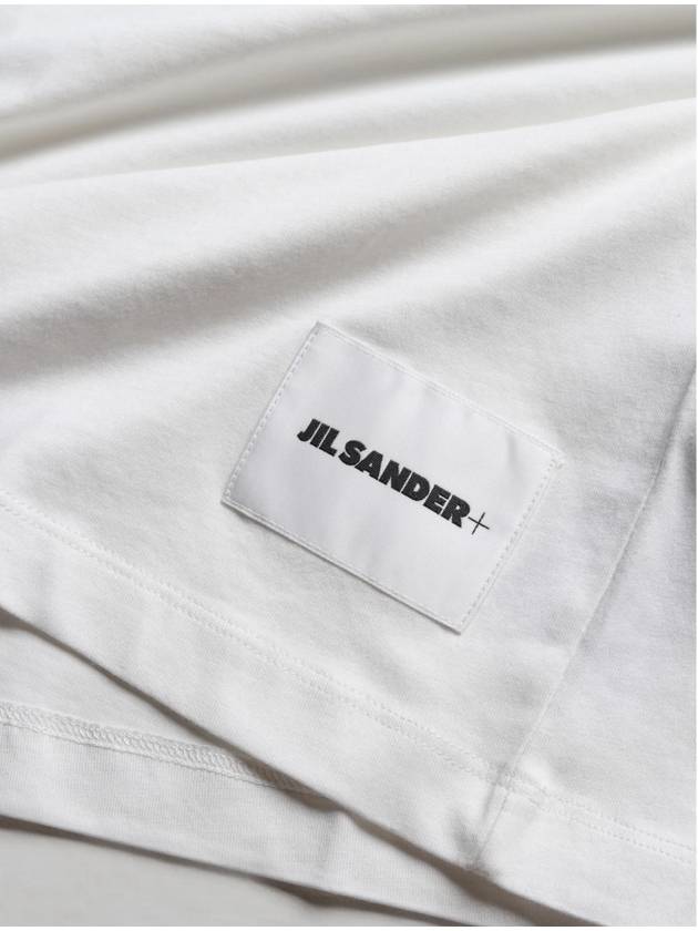 Logo Patch Cotton Short Sleeve T-Shirt 3 Pack White - JIL SANDER - BALAAN 8