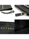 VW2P0V27VSH Black Stampa Alce Calfskin Gold Rockstud Pouch Clutch - VALENTINO - BALAAN 7