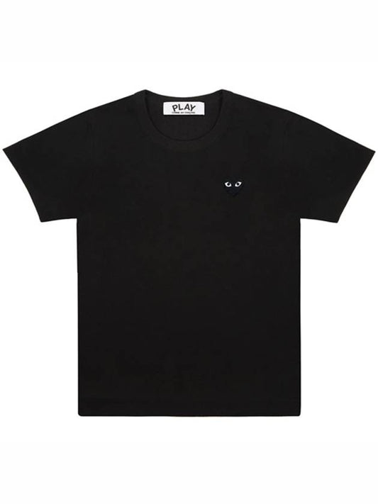 Women's Small Black Heart Logo Short Sleeve T-Shirt Black - COMME DES GARCONS - BALAAN 2