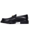 Triomphe Magaret Chain Chunky Leather Loafers Black - CELINE - BALAAN.
