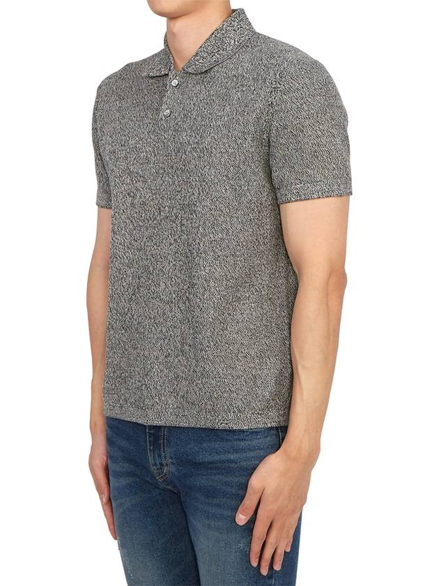 Men's Collar Cotton Blend Short Sleeve PK Shirt Black - THEORY - BALAAN 3