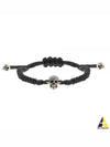 Pave Skull Cotton Bracelet Black - ALEXANDER MCQUEEN - BALAAN 2