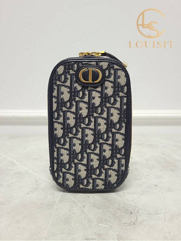 Used luxury goods Lewis It Navy Oblique Montaine 30 Phone Holder Chain Bag - DIOR - BALAAN 1