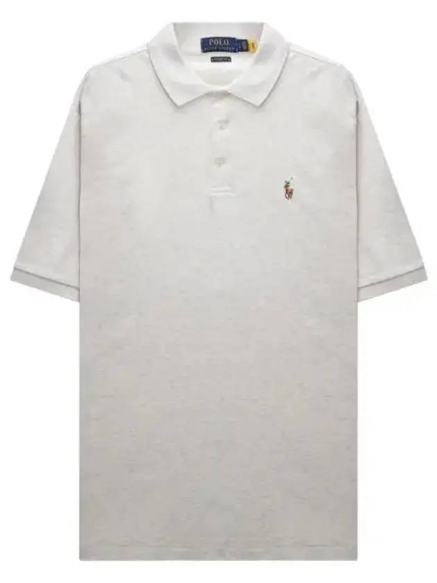 Embroidery Pony Logo Cotton Short Sleeve Polo Shirt American Heather - POLO RALPH LAUREN - BALAAN 1