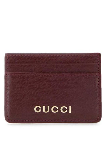 Script Logo Leather Card Wallet Red - GUCCI - BALAAN 1